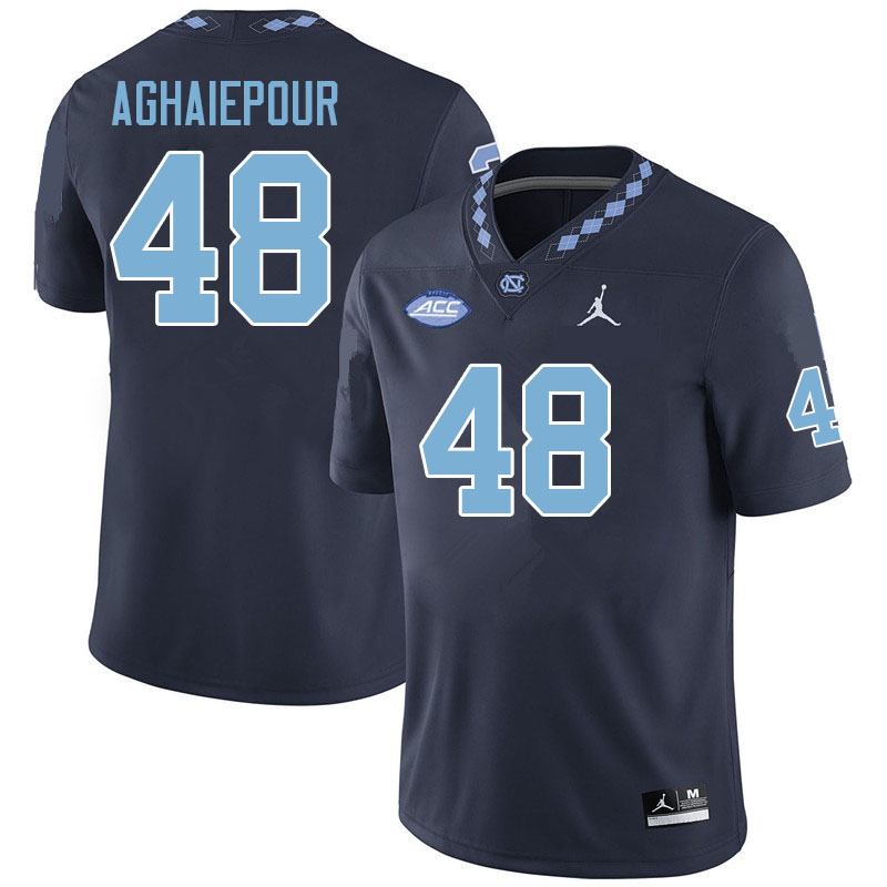 Men #48 Milad Aghaiepour North Carolina Tar Heels College Football Jerseys Sale-Navy